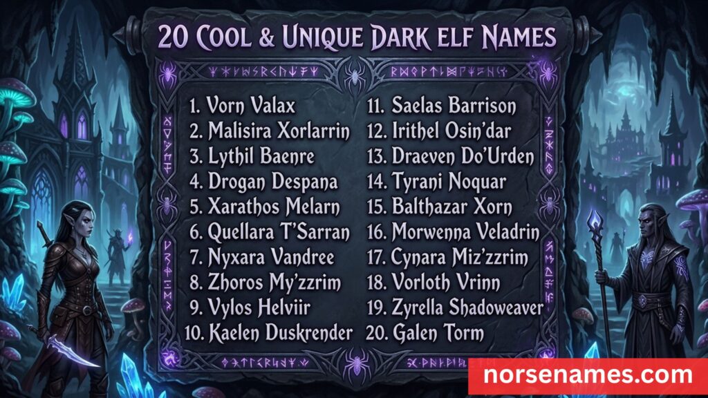Cool & Unique Dark Elf Names