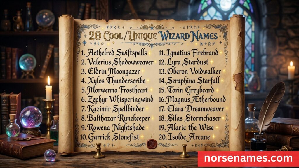 Cool and Unique Wizard Names