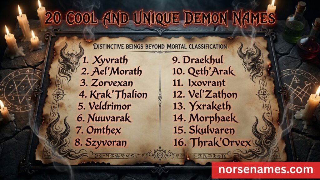 Cool and Unique Demon Names