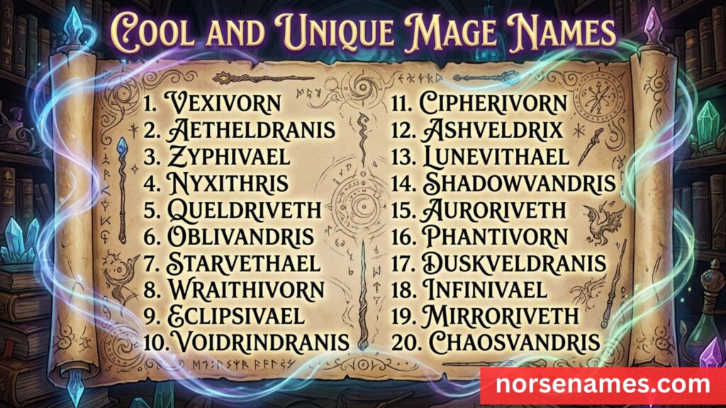 Cool and Unique Mage Names