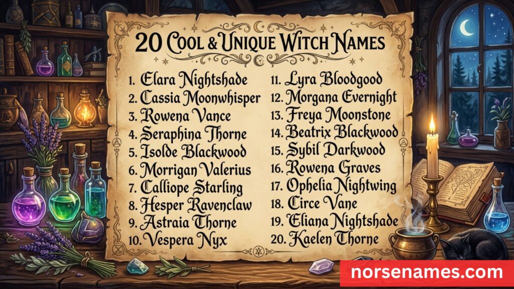 Cool and Unique Witch Names