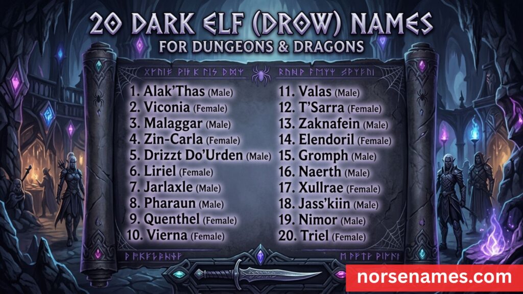 Dark Elf Names DnD
