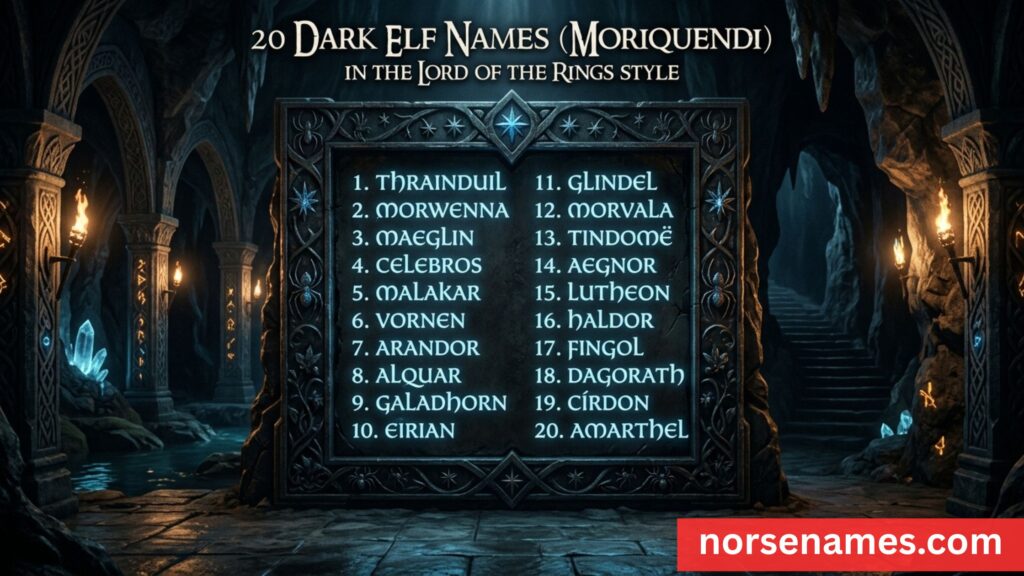 Dark Elf Names Lord of the Rings