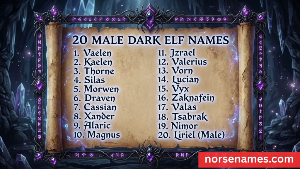 Dark Elf Names Male
