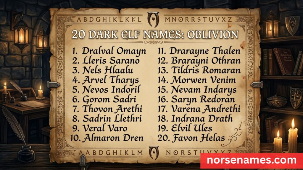 Dark Elf Names Oblivion