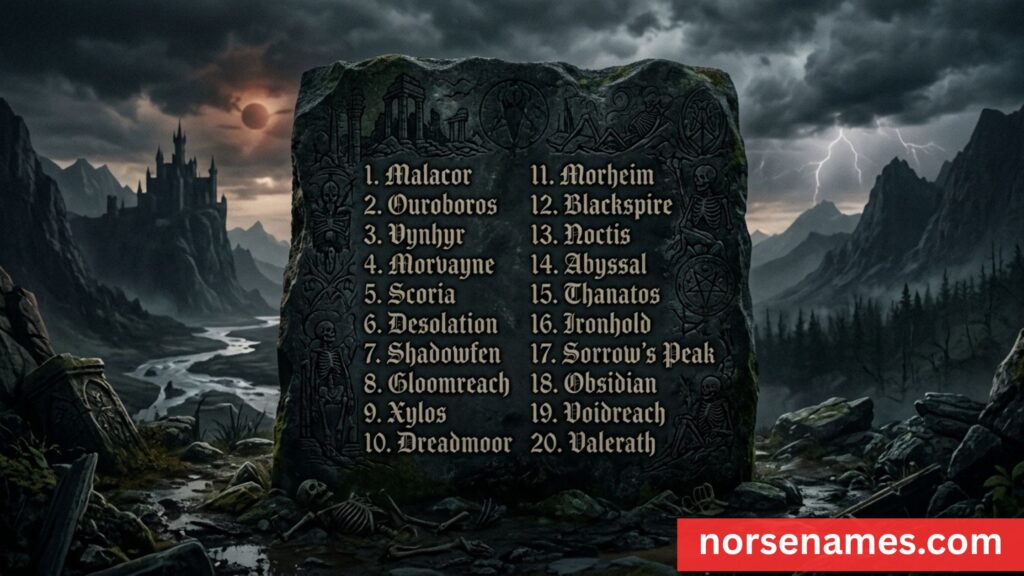 Dark and Foreboding World Names