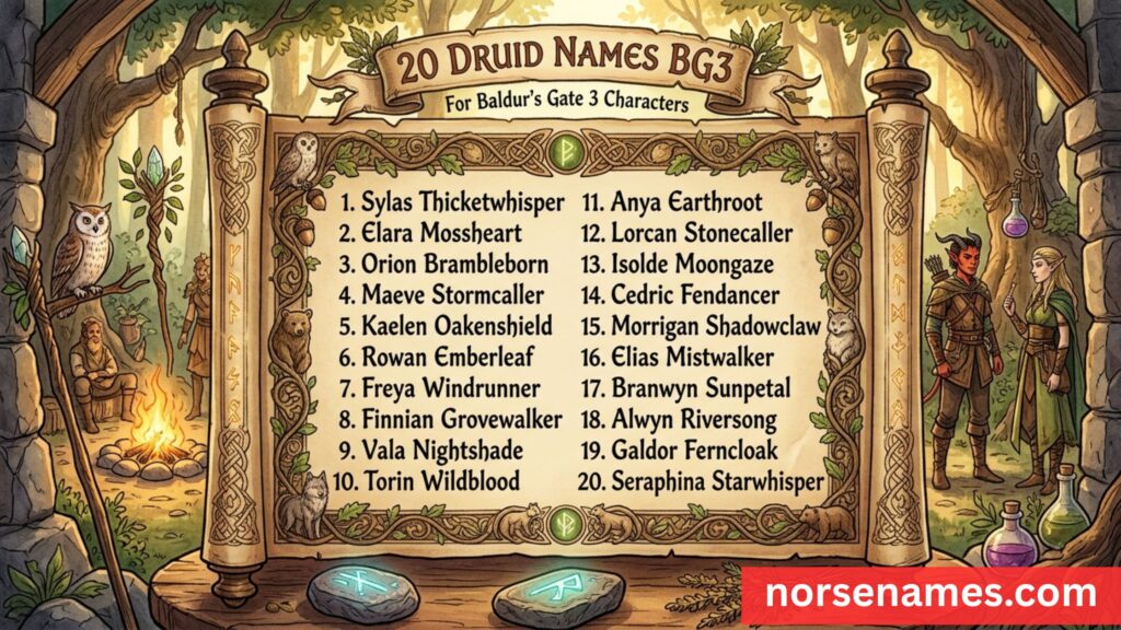 Druid Names BG3: For Baldur's Gate 3 Characters