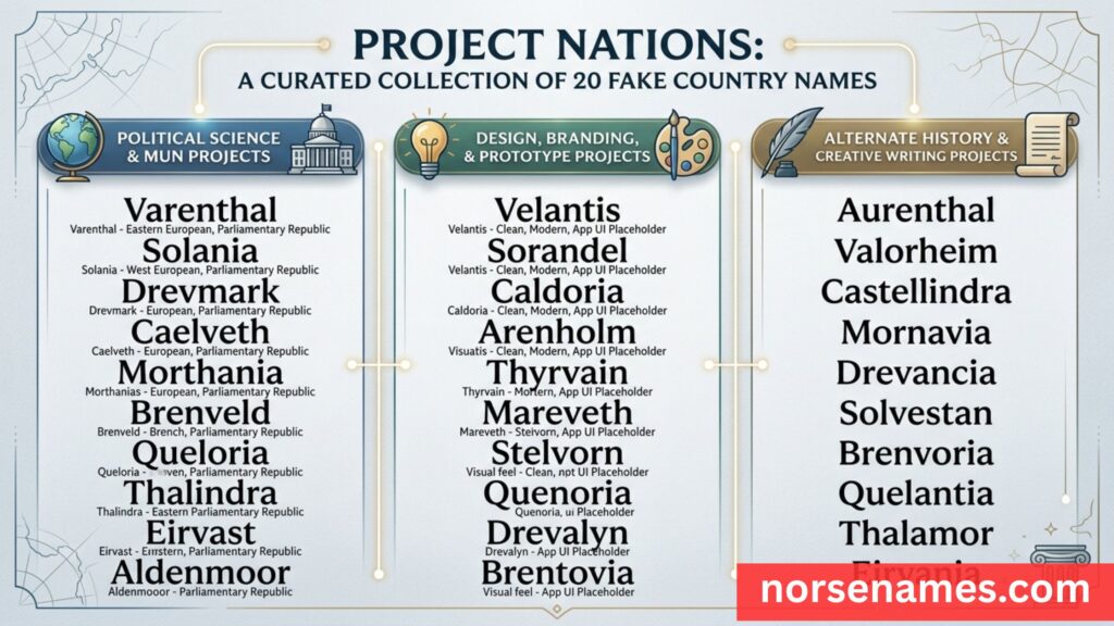Fake Country Names for Project