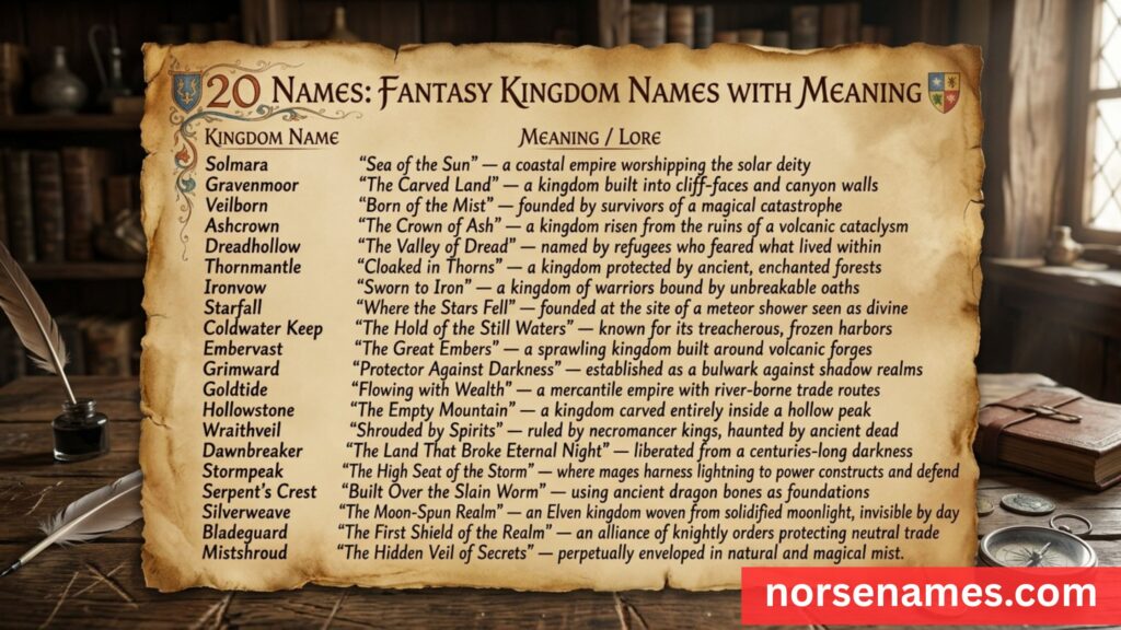 Fantasy Kingdom Names With Meaning