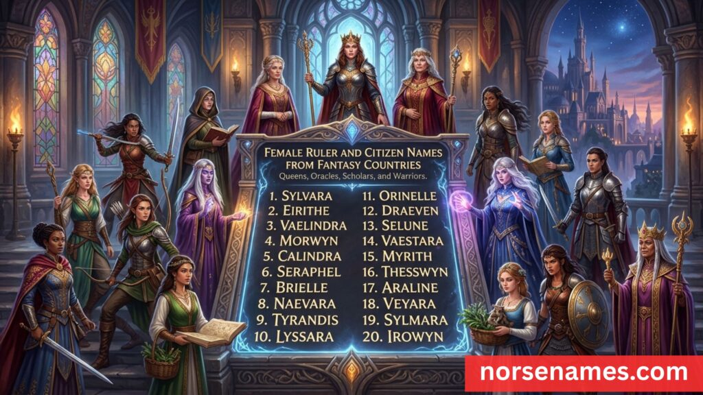 Female Ruler and Citizen Names From Fantasy Countries