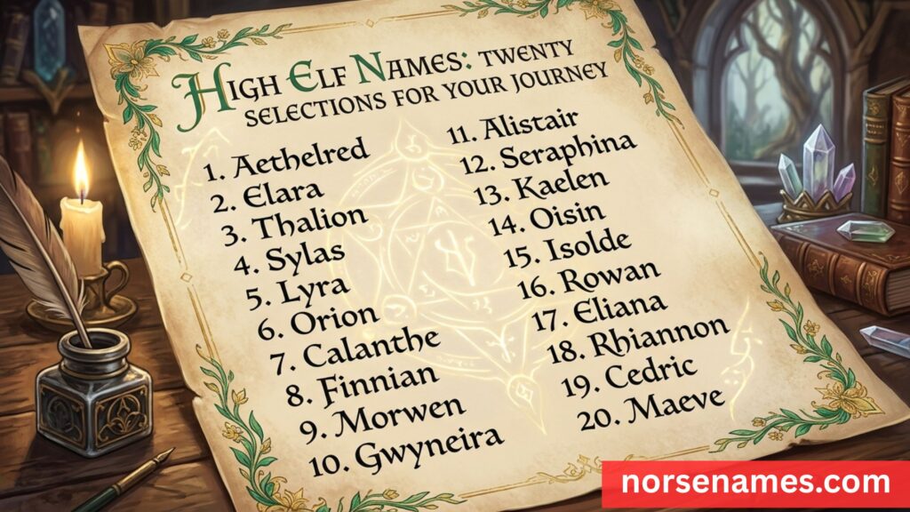 High Elf Names