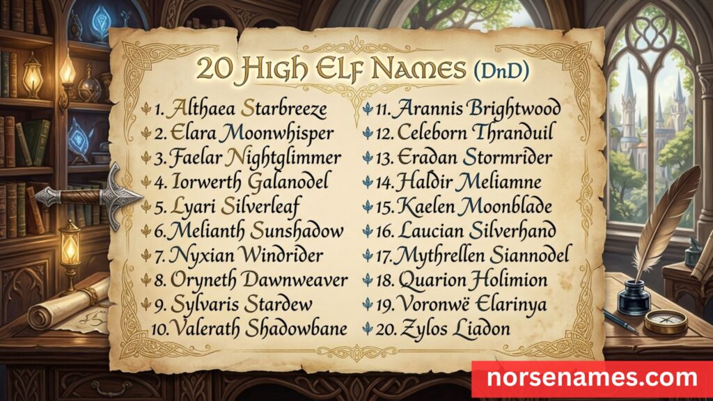 High Elf Names DnD