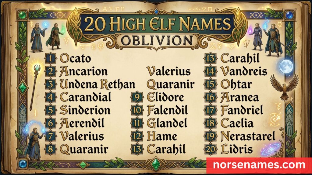 High Elf Names Oblivion