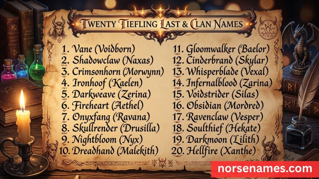 Last & Clan Tiefling Names