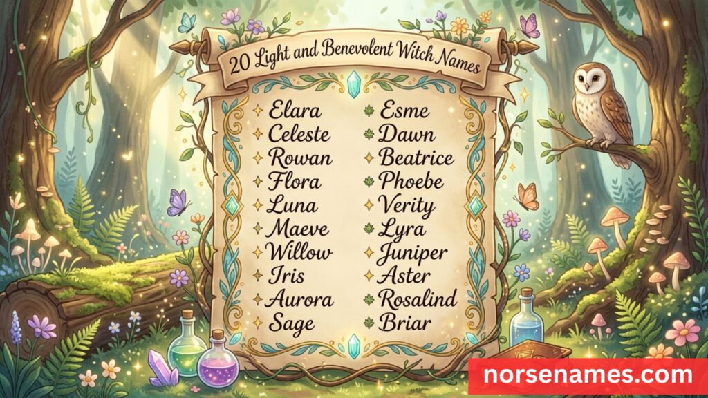 Light and Benevolent Witch Names