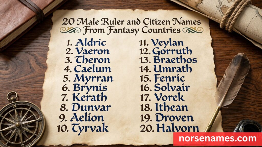 Male Ruler and Citizen Names From Fantasy Countries