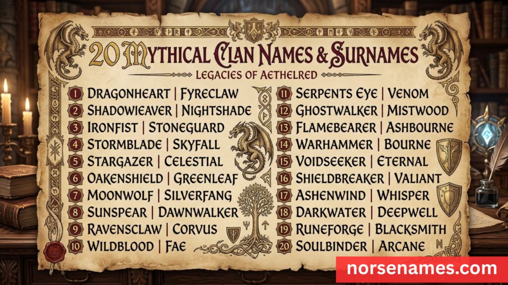 Mythical Clan Names & Surnames