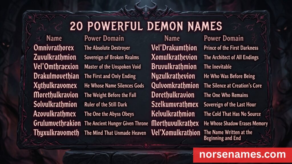 Powerful Demon Names