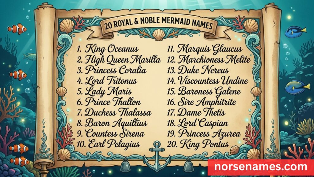 Royal & Noble Mermaid Names