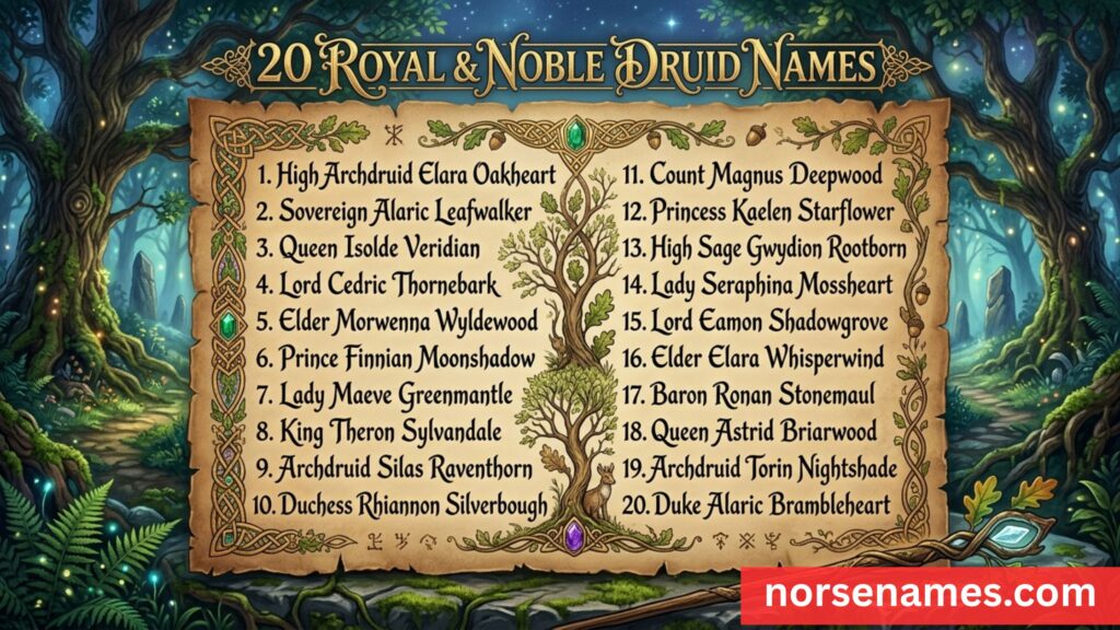 Royal and Noble Druid Names