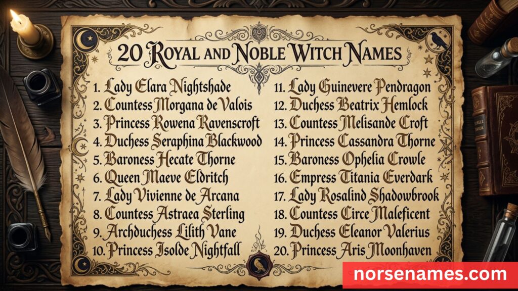 Royal and Noble Witch Names