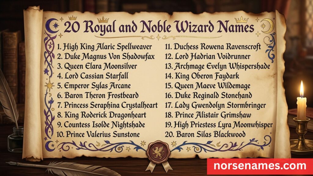 Royal and Noble Wizard Names