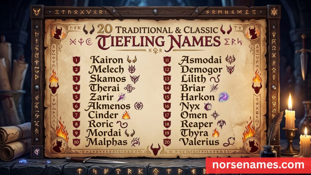 Traditional & Classic Tiefling Names
