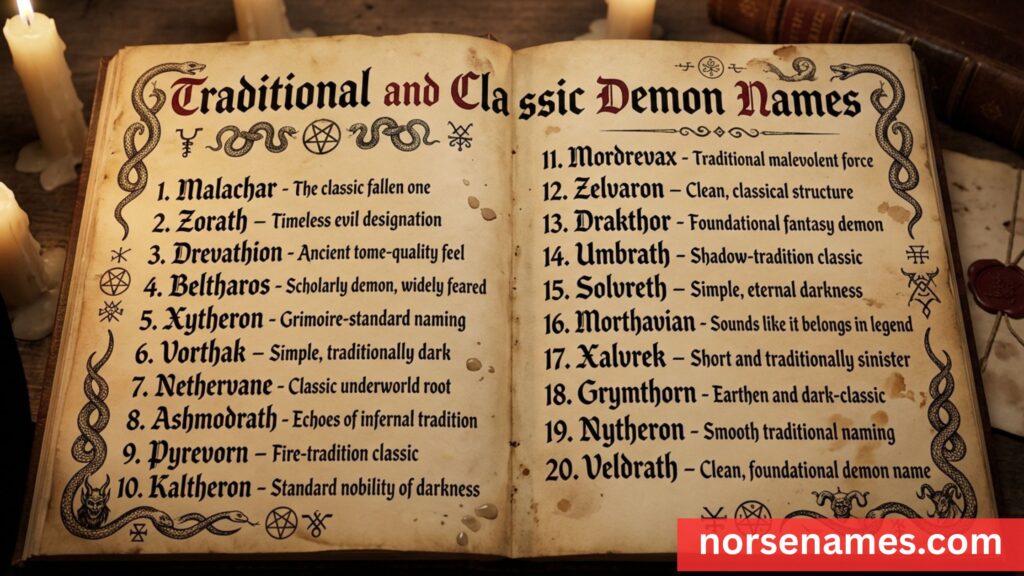 Traditional and Classic Demon Names
