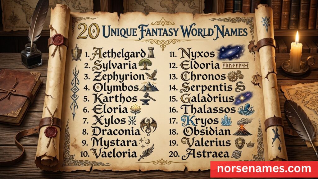 Unique Fantasy World Names
