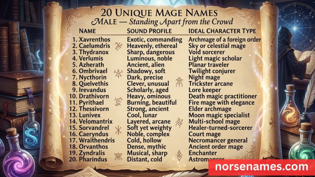 Unique Mage Names Male