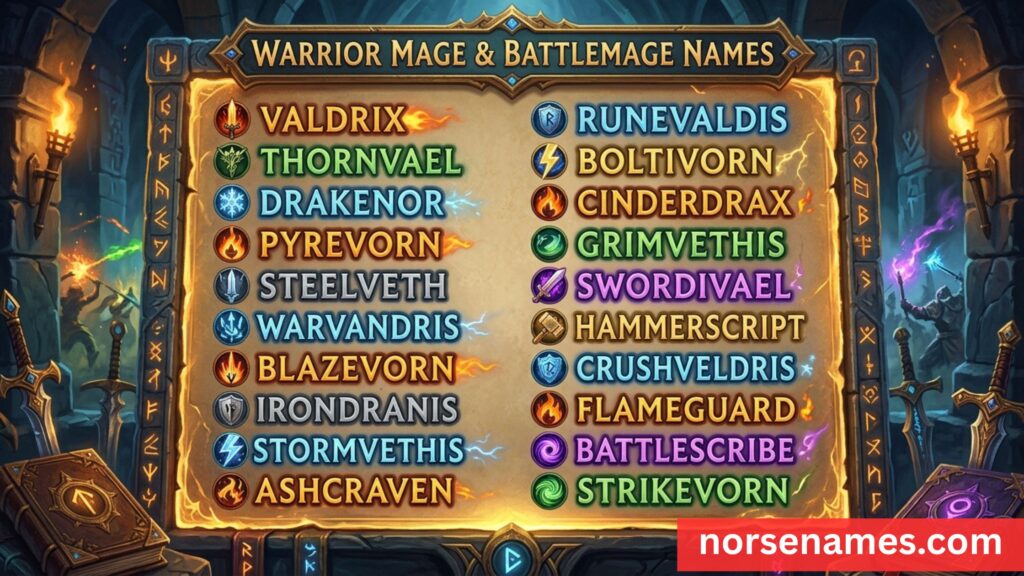 Warrior Mage & Battlemage Names
