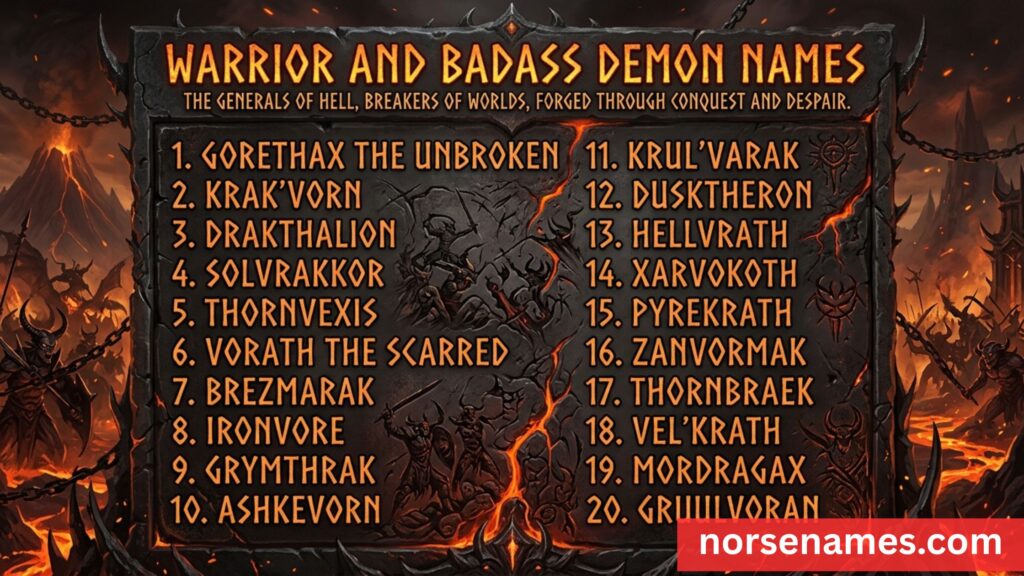 Warrior and Badass Demon Names
