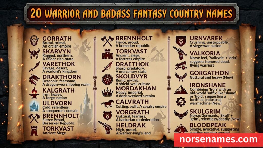 Warrior and Badass Made Up Country Names