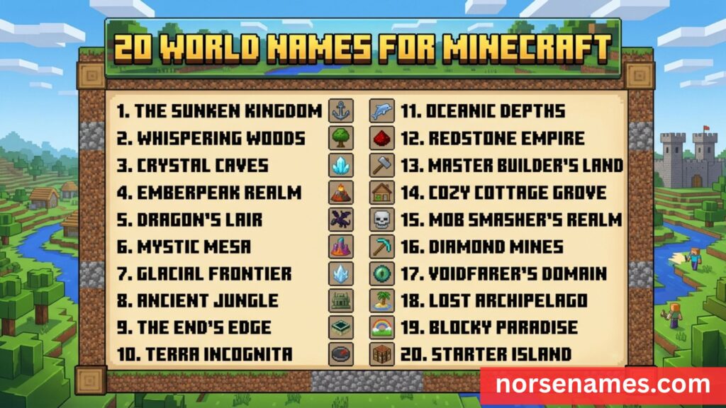 World Names for Minecraft