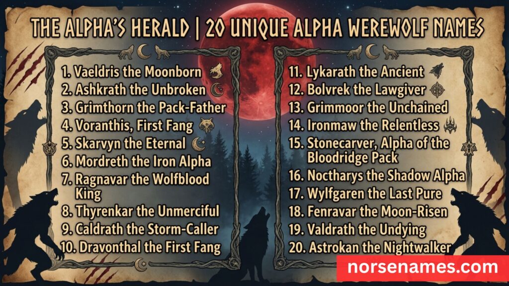 Alpha Werewolf Names