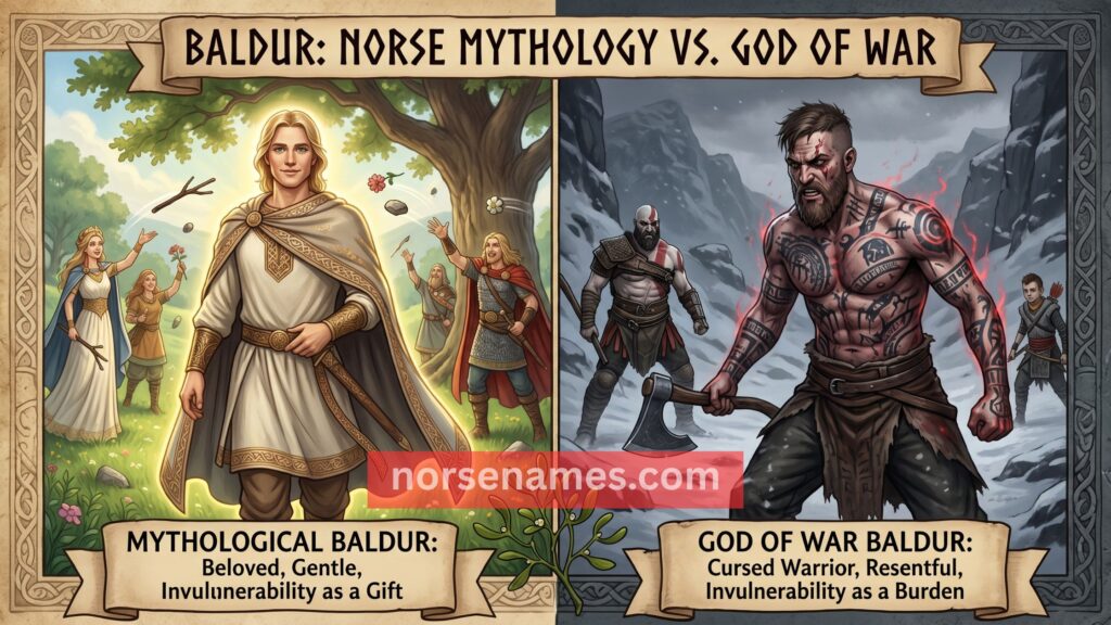 Baldur Norse Mythology vs God of War