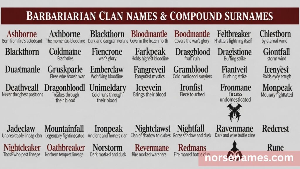 Barbarian Clan Names & Compound Surnames