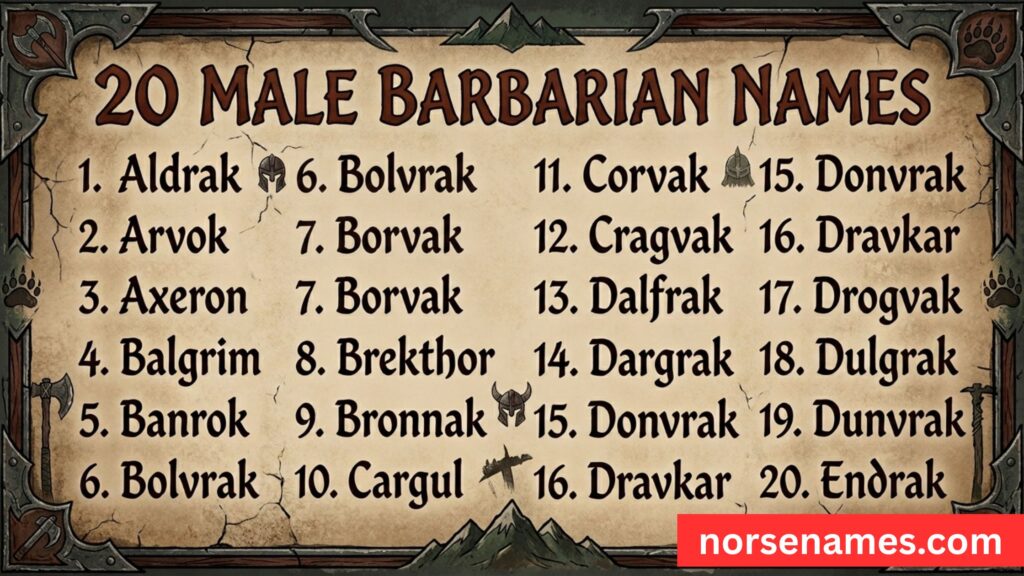 Barbarian Names Male