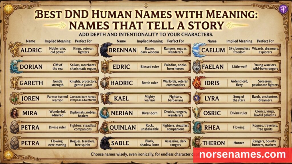 Best DnD Human Names With Meaning