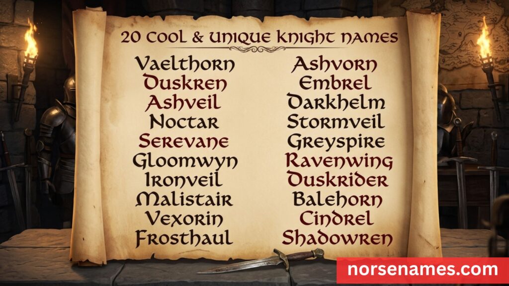 Cool & Unique Knight Names