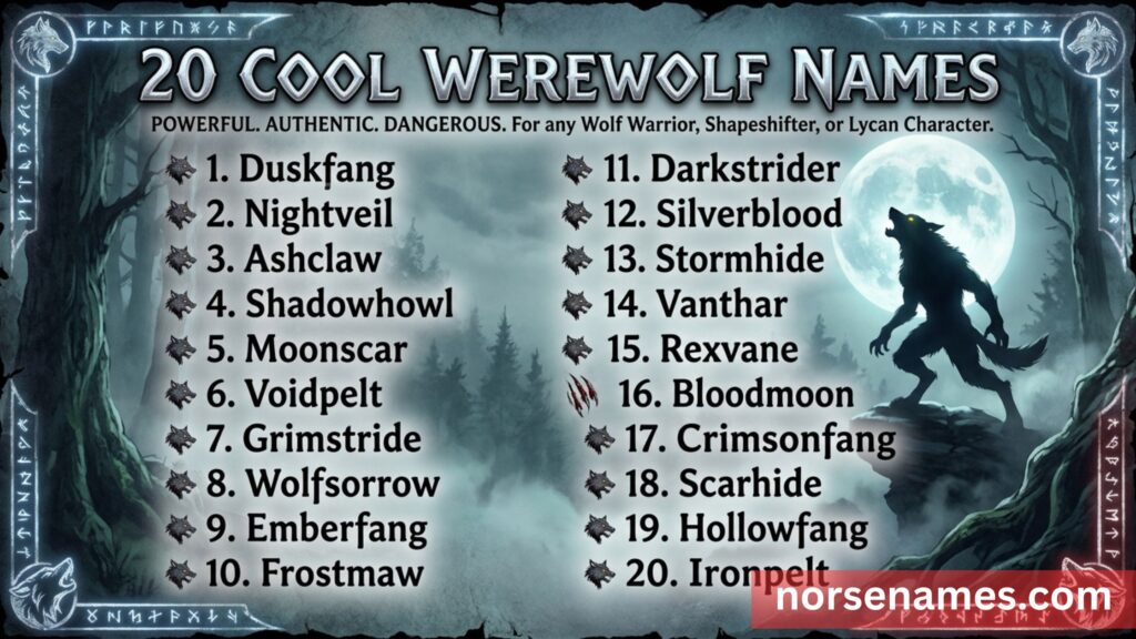 Cool Werewolf Names