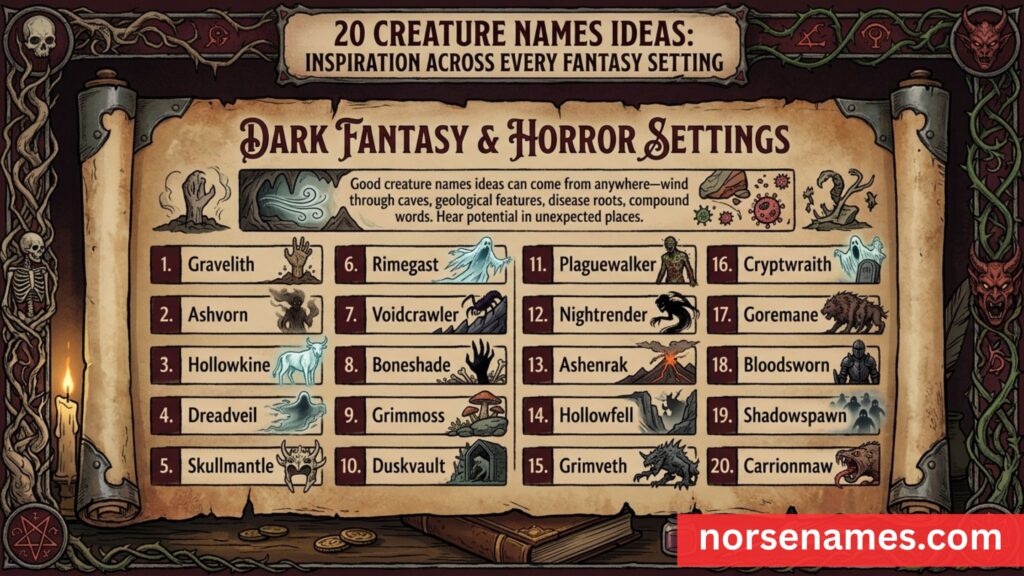 Creature Names Ideas: For Dark Fantasy and Horror Settings
