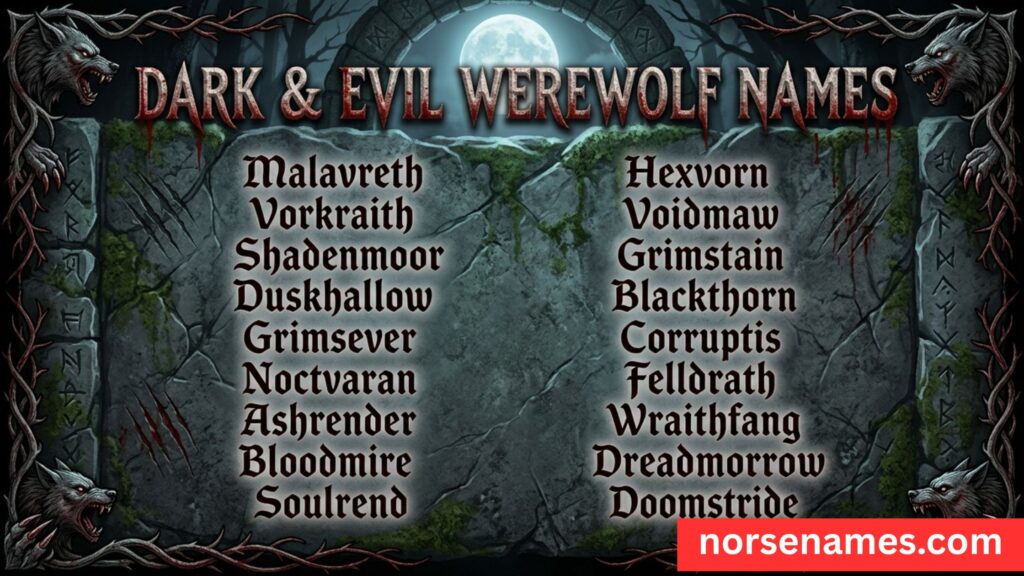 Dark & Evil Werewolf Names
