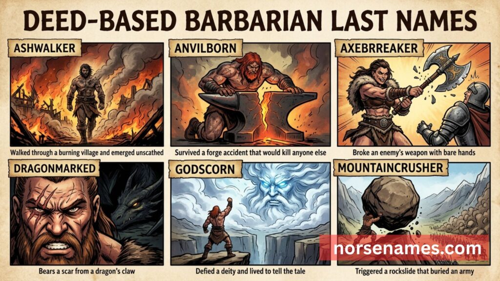 Deed-Based Barbarian Last Names
