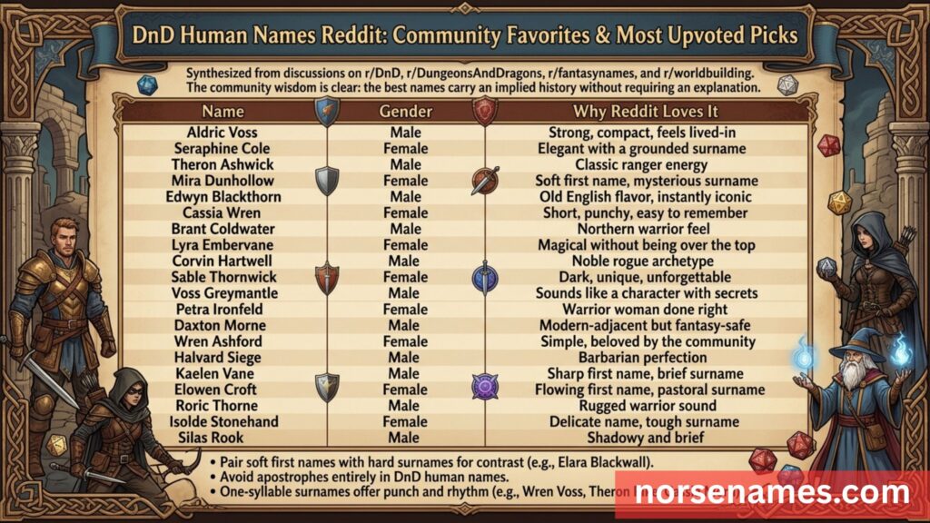 DnD Human Names Reddit