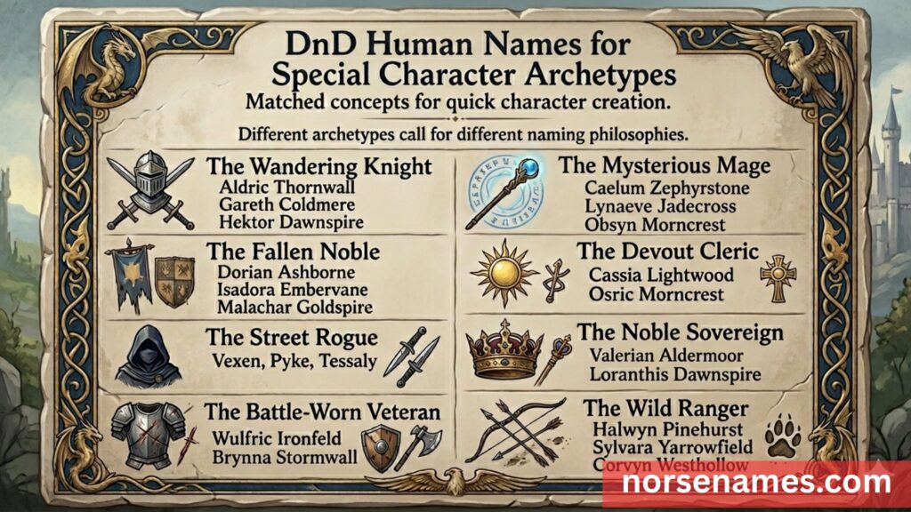 DnD Human Names for Special Character Archetypes