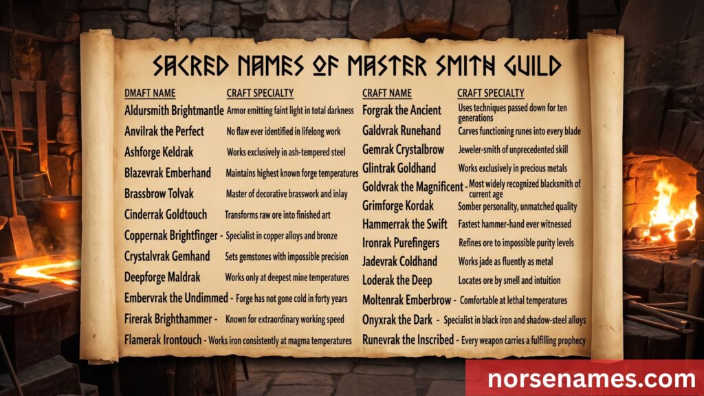 Dwarf Blacksmith Names