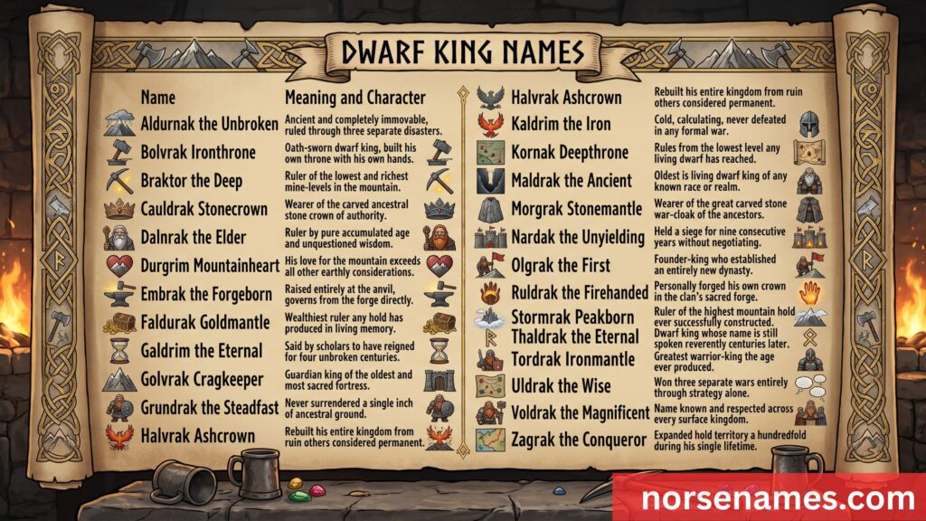 Dwarf King Names
