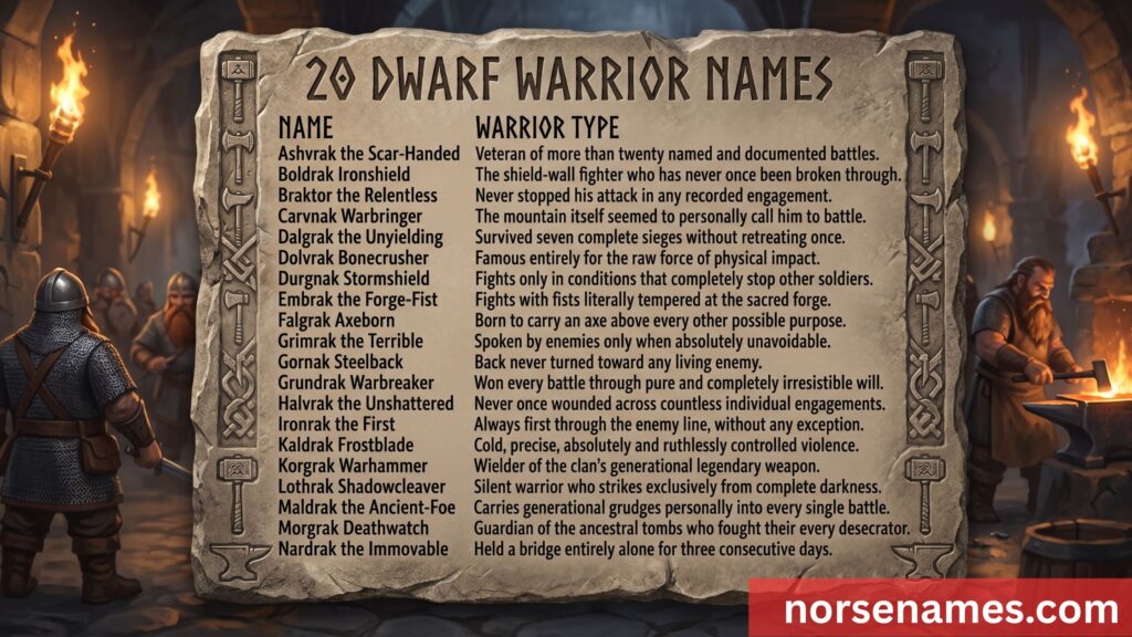 Dwarf Warrior Names
