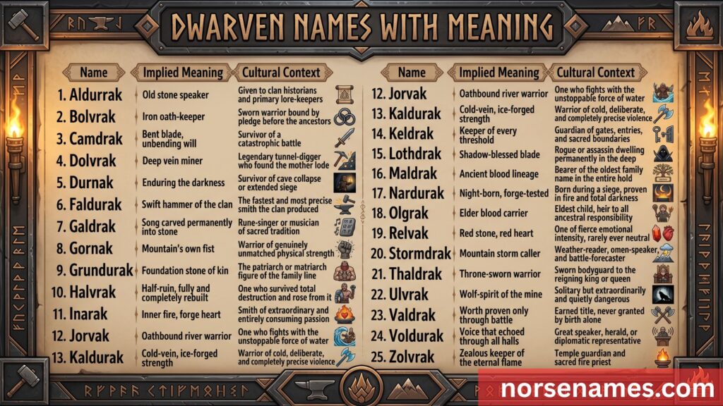 Dwarven Names With Meaning